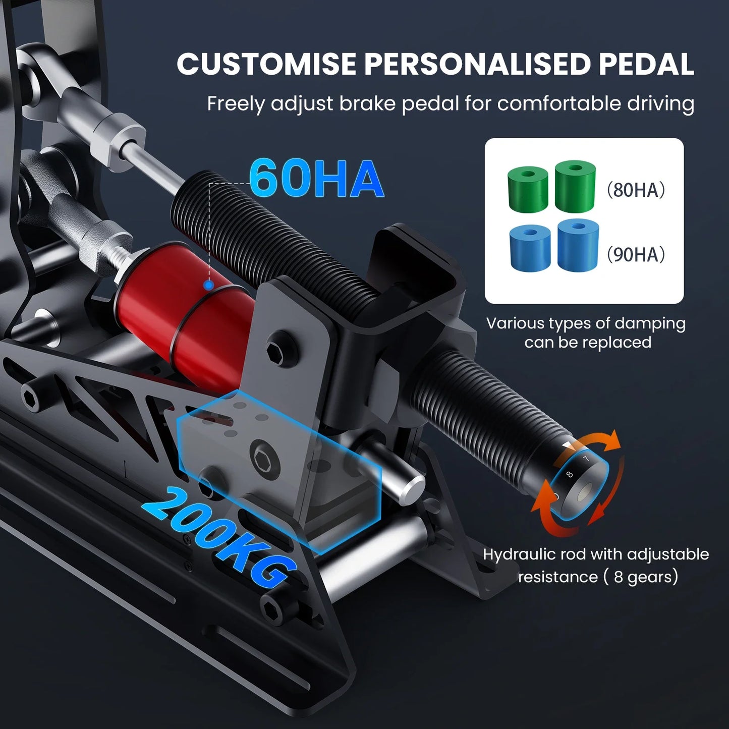 SIMSONN PRO X Pedals Sim Pedals PC Sim Racing Simulator Pressure Sensor Load Cell Pedal HE Hydraulic Pedal for Pc Cockpit Pedal